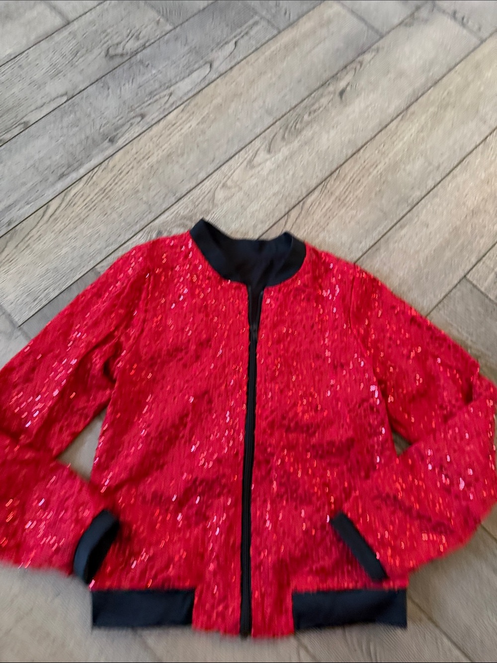 Red Sequin Bomber Jacket -Girls Sparkle Jacket